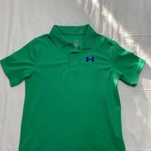 Under Armour Kids Polo Shirt in Green with Blue Logo